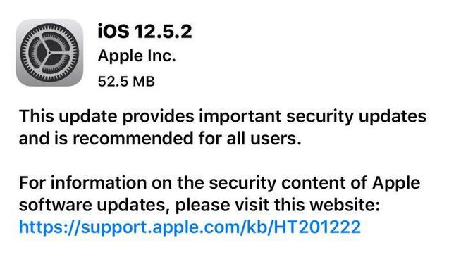丹巴苹果手机维修分享iOS12.5.2发布，建议所有老苹果用户安装 